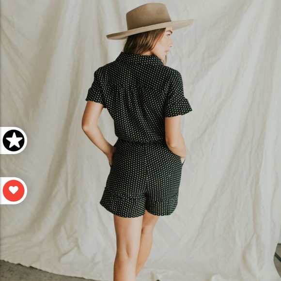 Henly Layla Dotted Jumpshort in Black size Small - Picture 7 of 13